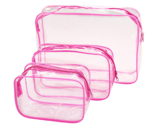 Clear toiletry cosmetic bags - clear,
