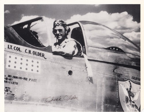 Chuck older signed wwii photo - older,