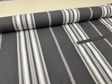 TICKING STRIPE curtain fabric by Romo linen cotton material  140 cm wide blue