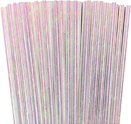 Paper straws iridescent - straws,