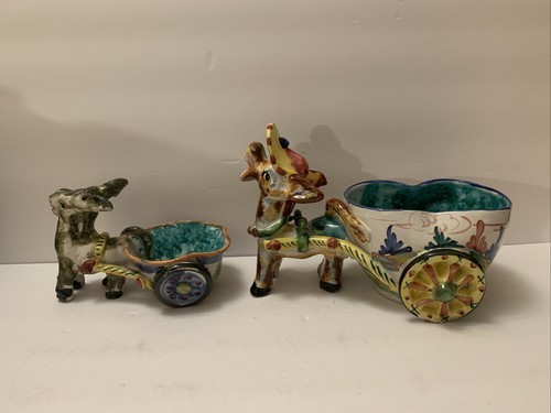 Majolica italian donkeys - majolica, 2