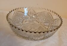 Vintage Pressed Clear Glass Fruit Trifle Bowl Salad Serving Dish