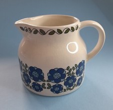 Taunton Vale Jug Blue Floral ½L GC Vintage Showing Some Crazing No Chips/Cracks