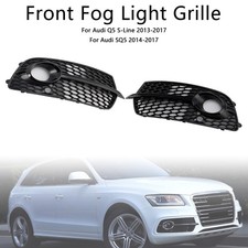 Front Bumper Fog Light Grill Grille Fit Audi Q5 S-Line SQ5 2013-2017 Black A1