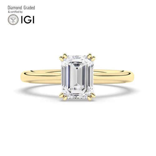 Emerald diamond engagement - diamond,