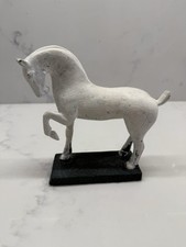 Bronze Chinese Imperial Horse of Xian statue Franklin Mint 1985 6" White Wash