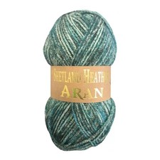Woolcraft Shetland Heather Aran Soft Knitting Yarn / 25% Wool 100g
