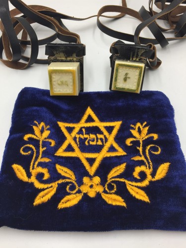 Vintage jewish tefillin set - jewish,