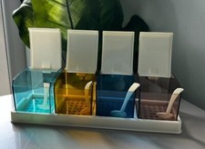 4Pcs Seasoning Set Acrylic Spice Dispenser Salt Box Storage Container with Cover