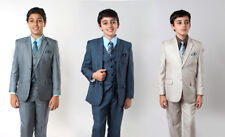 Boys 6 Piece Sharkskin Suit Kids Children Formal Wedding Ring Bearer Suits