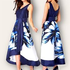 Roman 20 Blue and White Floral Hi Lo Dip Hem  Dress,Mother of Bride BNWOT