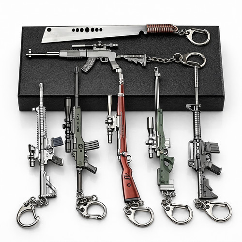 Gun model keychain set 7 - "gun, of