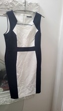 Tk Maxx BHS Ladies Blue & White Fitted Patterned Dress Size 14