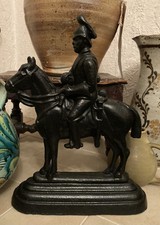 Cast Iron Nepoleon Mounted On Horse Door Stop / Doorstop