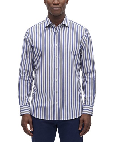 Eterna striped twill shirt - eterna,