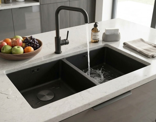 Black handmade double - black,