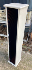 White Painted MDF CD Rack Tower Storage - Holds up to 60 CDs
