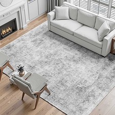 VEVOR Large Area Rug 9 x 12 ft Anti-Skid Tear-Resistant Floor Mat Bohemian Gray