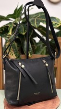 Radley London  medium Black Leather Handbag Pocket Crossbody /Messenger Bag vgc