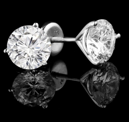 Round diamond prong studs 3 - round,