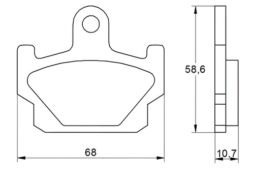Front recessed brake pads - front,