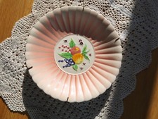 1930 ART DECO BRENTLEIGH WARE PINK PLATE/SHALLOW DISH, HAND PAINTED 182mm DIA