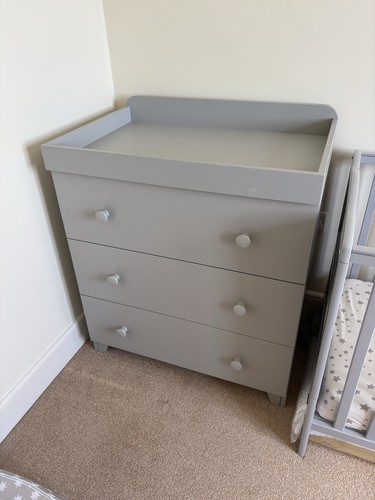 Grey nursery chest - nursery, drawers