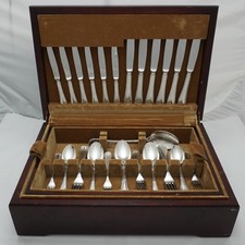 RUBANS Design Christofle Paris Silver Service 56 Piece Canteen of Cutlery Set