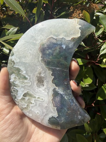 Druzy moss agate moon - druzy,