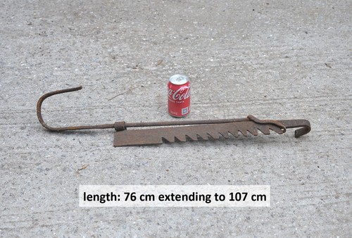 Old iron chimney crook hook - old,