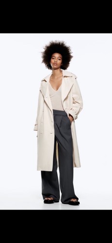 Zara cream trench coat - coat, m