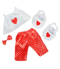 Cute satin heart pajamas - heart,