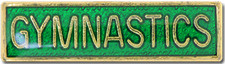 Gymnastics Bar Pin Badge in Green Enamel