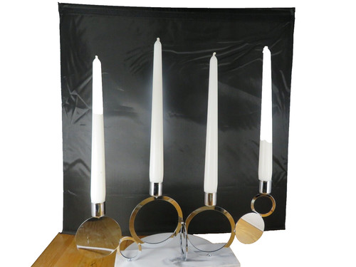New metal circle dinner candle - new,