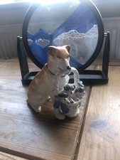 Dog With Basket Carrying Puppies,family Cares, Stunning For Collectors.