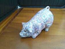 Ceramic Abstract Pig Ornament, 3.5 " wide, 4.5" high, 7" long, VGC
