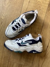 Vintage 90s White Navy Green