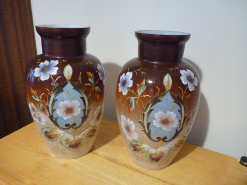 Pair large vintage handblown - vintage,