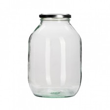 Glass Pickle Jar Silver Twist