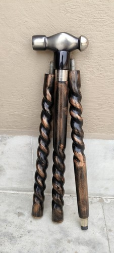 Wooden spiral walking stick - wooden,