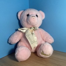 Harrods My Harrods Teddy Soft Toy Plush Baby Pink Bear 28cm Cuddly vgc