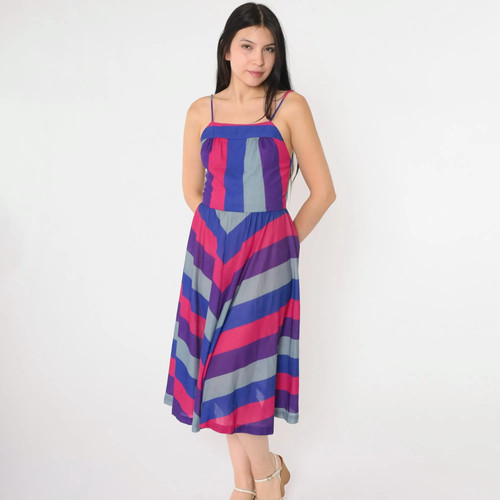 80s sundress chevron striped - chevron,