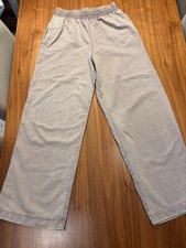 Ladies Zara Wide Leg Jersey Trousers In Pink Wash Jogger Size Medium