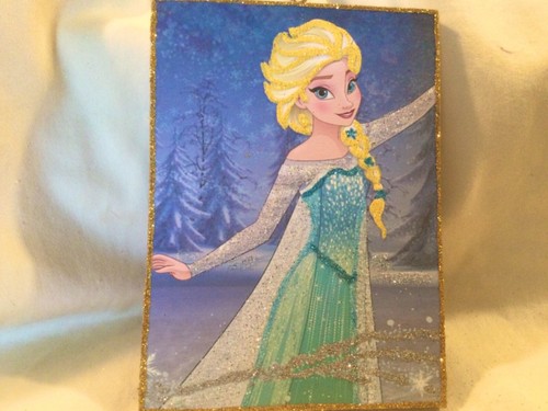 Elsa frozen glittered wood - elsa-frozen*glittered,