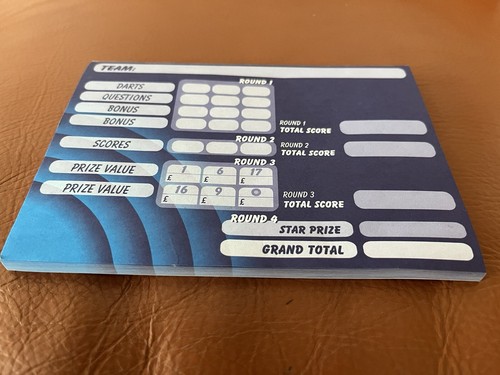 Bullseye board game score card - board,