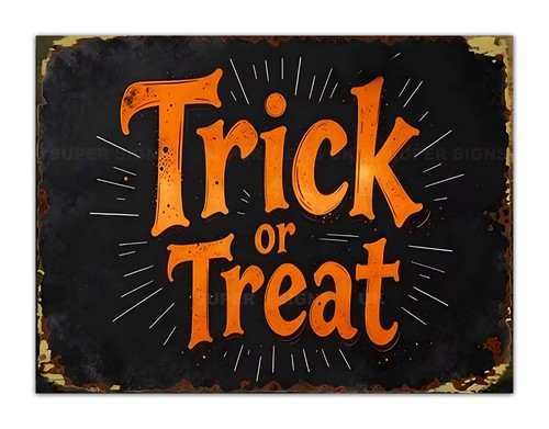 Trick treat metal halloween - or,