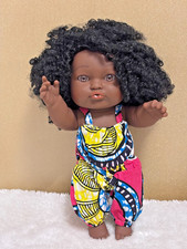 12" Tusalmo African American Doll (Preloved) Colourful Outfit & Adoption Cert