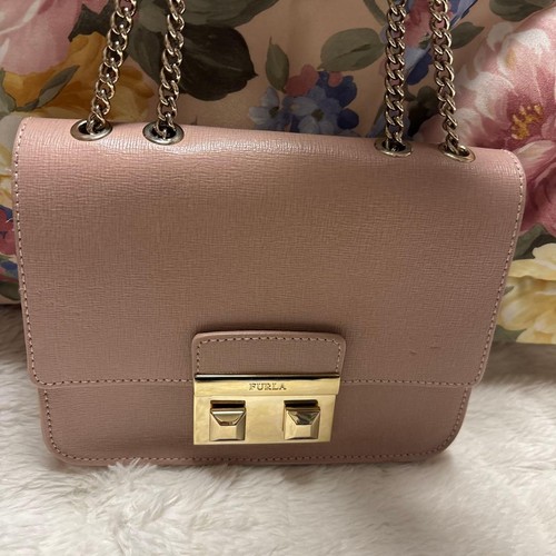 Furla pink leather - furla, shoulder