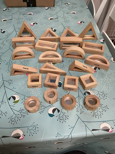 Tickit wooden mirror - mirror, bricks/