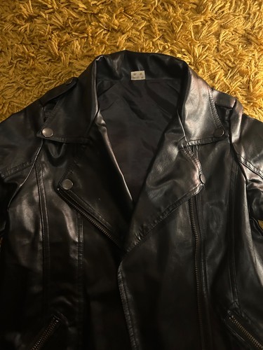 Faux black leather child - leather, child's